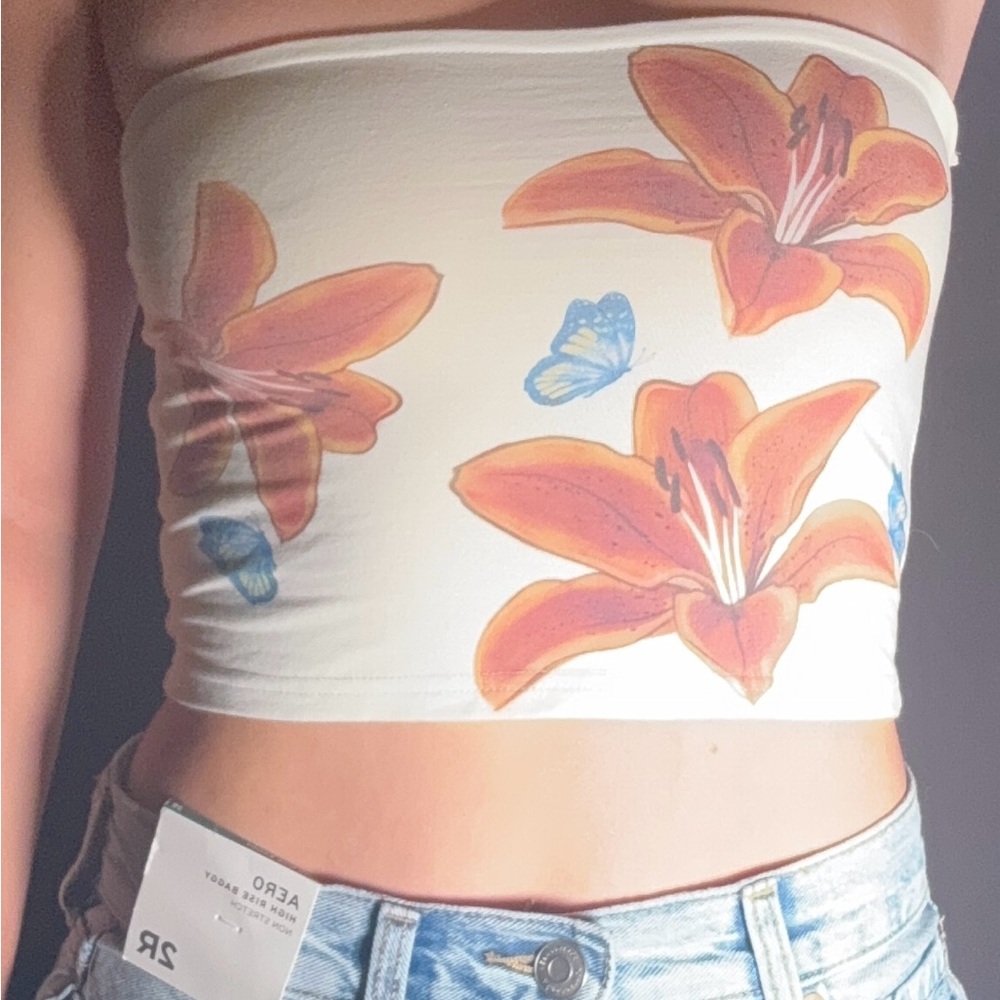 “Edikted” Tiger lily Tube Top Floral